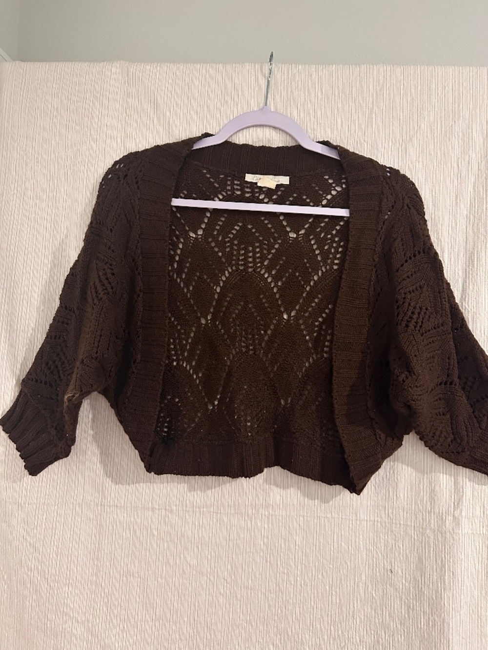 Y2K Charlotte Russe Brown Open Knit Shrug Cardigan M/L